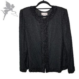 VINTAGE LAURENCE KAZAR Longline Beaded Evening Jacket
